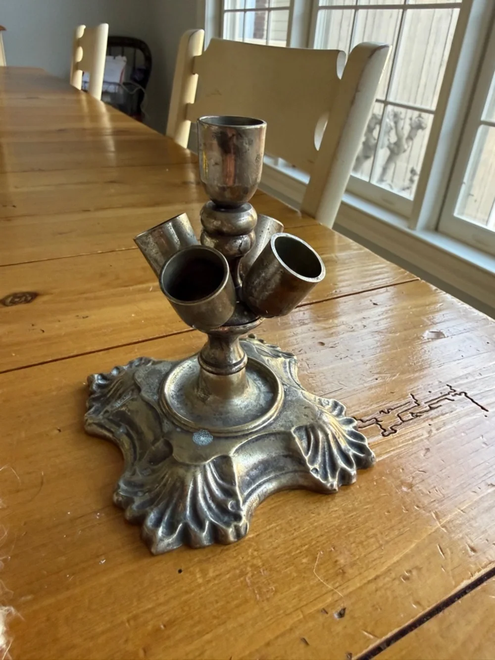 Fancy Lipstick Silver Plate Decorative Holder for Dresser/Bathroom Vanity VTG.